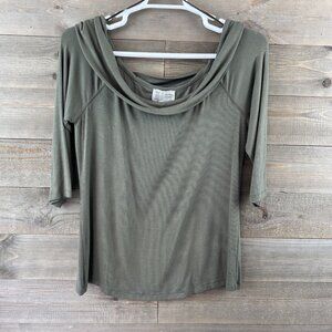 Saturday Sunday Anthropologie Womens Shirt Off Shoulder Ribbed Basic Everyday XL